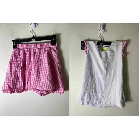 Classic Whimsy Girls Pink and White Gingham Skirt Set, Top and Bottom Sz 12 - Picture 1 of 7